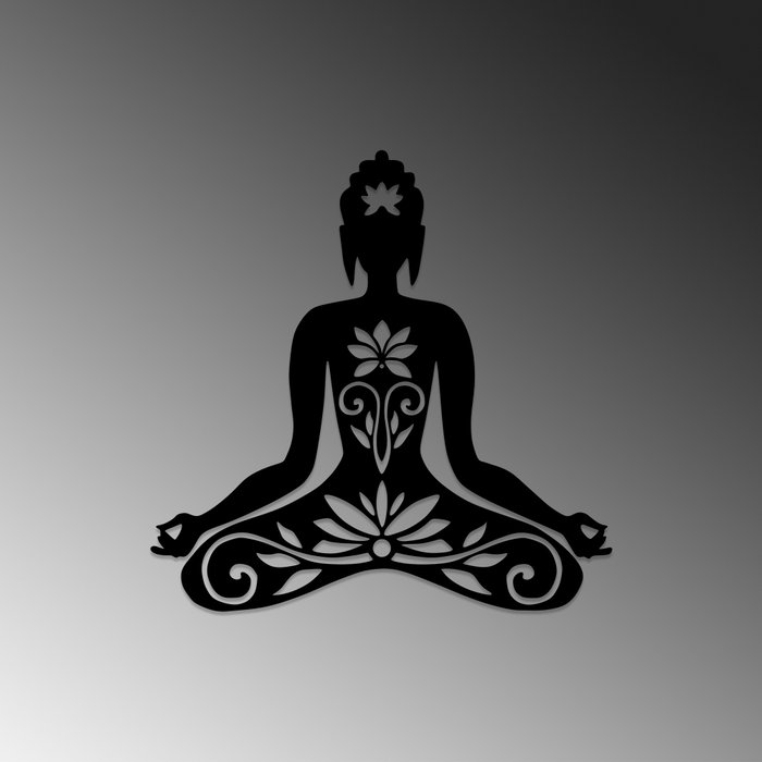 Wallity Yoga 5 Escultura de Pared de Metal Negra Wallity Yoga 5 Escultura de Pared de Metal Negra
